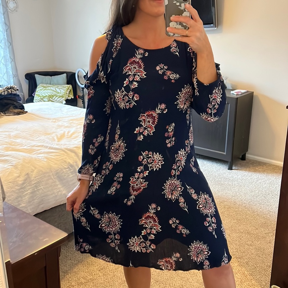 Old Navy Floral & Paisley Print Cold Shoulder Dress women’s large